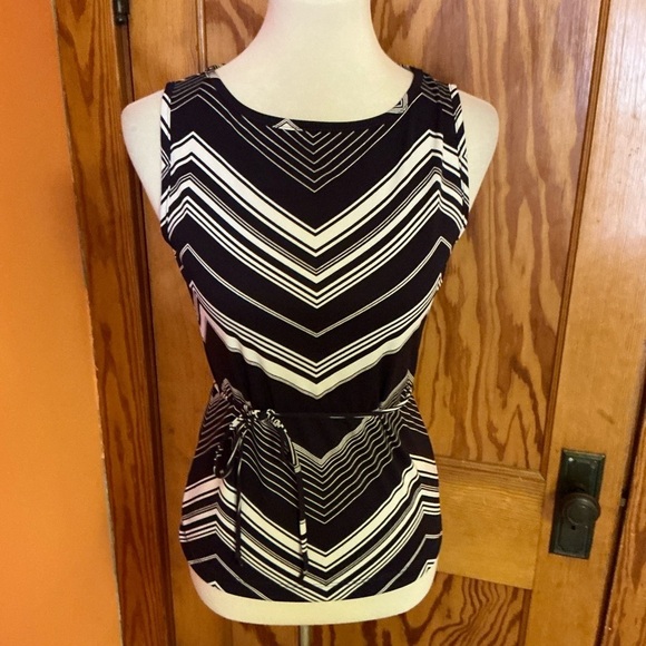 Vtg Y2K chevron belted top - Picture 6 of 8